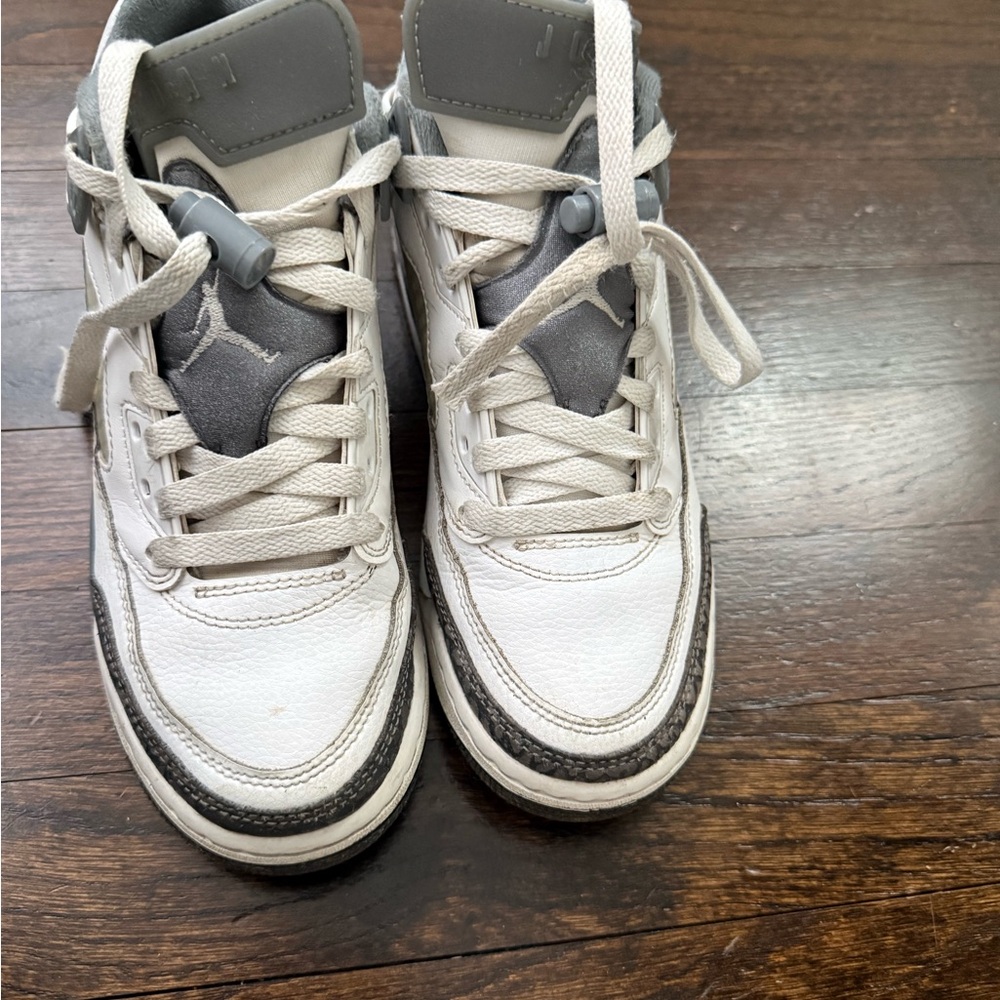 Jordan Kids White and Gray Sneakers